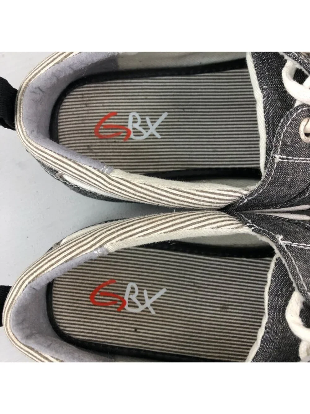 GBX Buckle Men's Size 9M Sesto II Black White Fabric Lace-Up Boat Shoes